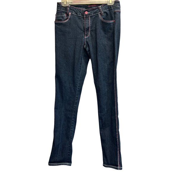 Jenny Jo Jeans Womens Size 9/10 Denim Pants With Pink Stitching - Picture 1 of 4